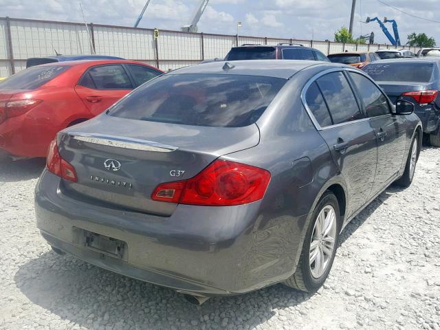 JN1CV6AP0AM406578 - 2010 INFINITI G37 BASE GRAY photo 4