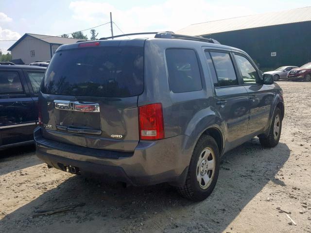 5FNYF4H22AB032871 - 2010 HONDA PILOT LX GRAY photo 4