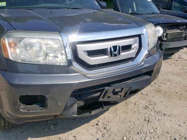 5FNYF4H22AB032871 - 2010 HONDA PILOT LX GRAY photo 9