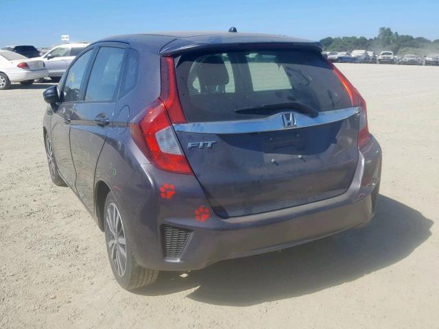 3HGGK5G87FM741593 - 2015 HONDA FIT EX GRAY photo 3