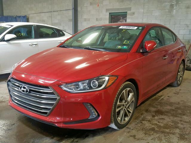 5NPD84LF1HH032603 - 2017 HYUNDAI ELANTRA RED photo 2