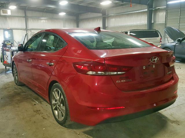 5NPD84LF1HH032603 - 2017 HYUNDAI ELANTRA RED photo 3