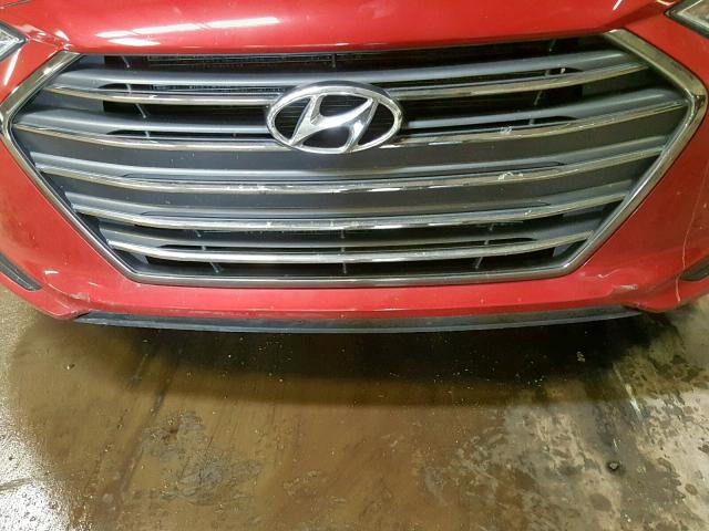 5NPD84LF1HH032603 - 2017 HYUNDAI ELANTRA RED photo 9