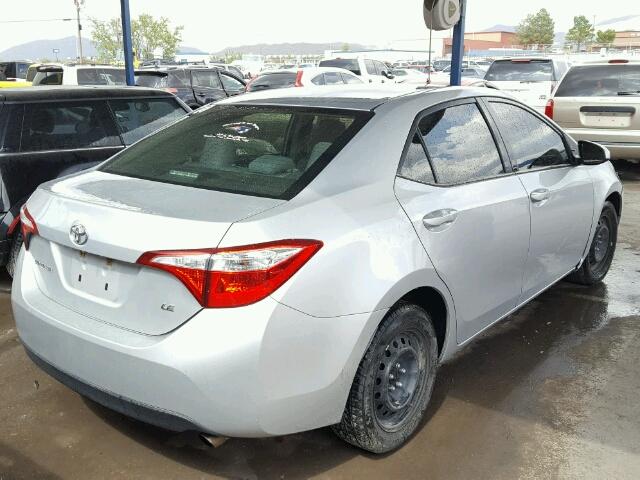 5YFBURHE6EP066079 - 2014 TOYOTA COROLLA L SILVER photo 4