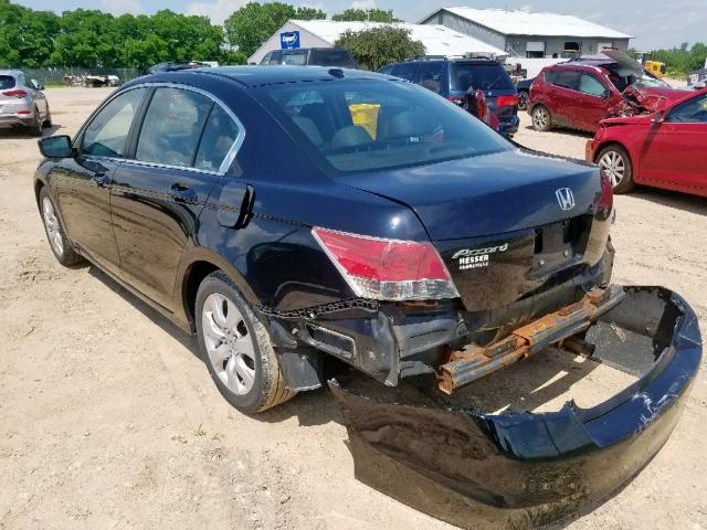 1HGCP26878A030427 - 2008 HONDA ACCORD EXL BLACK photo 3