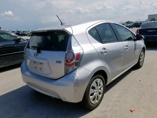 JTDKDTB3XE1561166 - 2014 TOYOTA PRIUS C SILVER photo 4