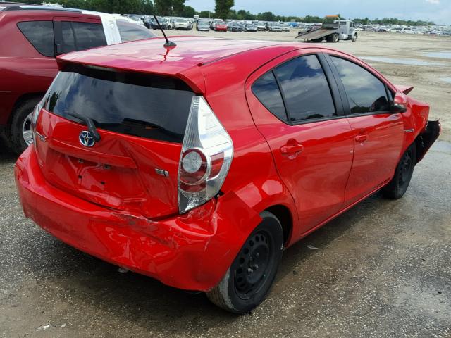 JTDKDTB32E1082160 - 2014 TOYOTA PRIUS C RED photo 4