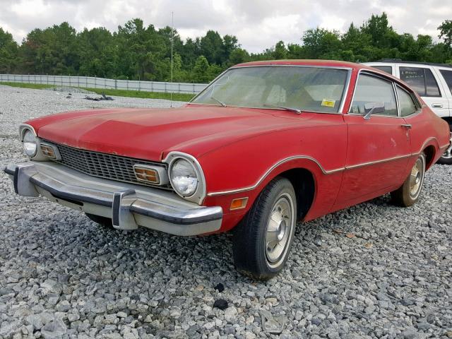 3X91TI02923 - 1972 FORD MAVERICK RED photo 2