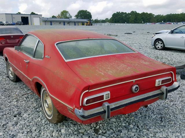 3X91TI02923 - 1972 FORD MAVERICK RED photo 3