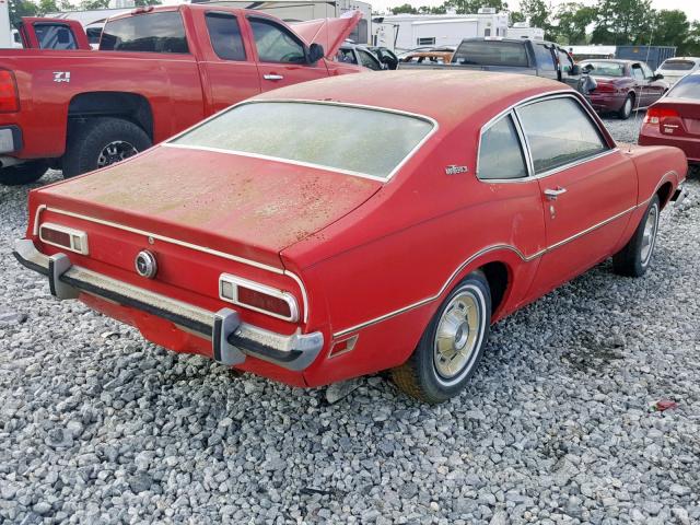 3X91TI02923 - 1972 FORD MAVERICK RED photo 4