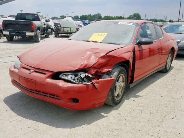 2G1WW12E259143383 - 2005 CHEVROLET MONTE CARL RED photo 2