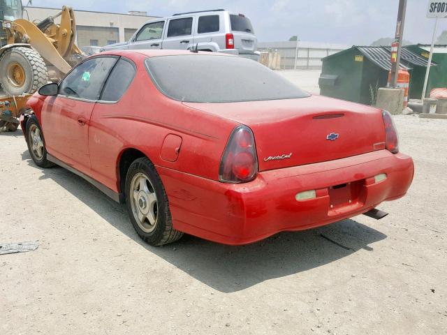 2G1WW12E259143383 - 2005 CHEVROLET MONTE CARL RED photo 3