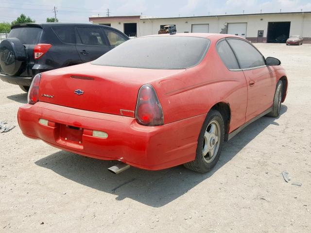 2G1WW12E259143383 - 2005 CHEVROLET MONTE CARL RED photo 4