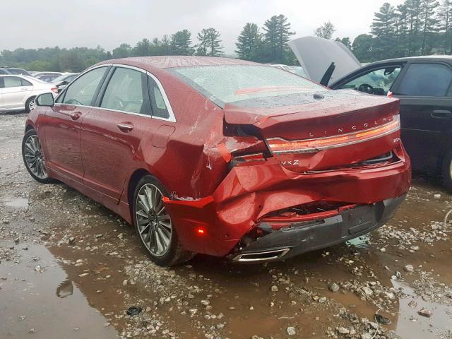 3LN6L2LU2DR806600 - 2013 LINCOLN MKZ HYBRID RED photo 3