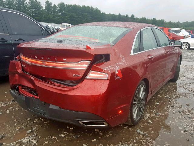 3LN6L2LU2DR806600 - 2013 LINCOLN MKZ HYBRID RED photo 4