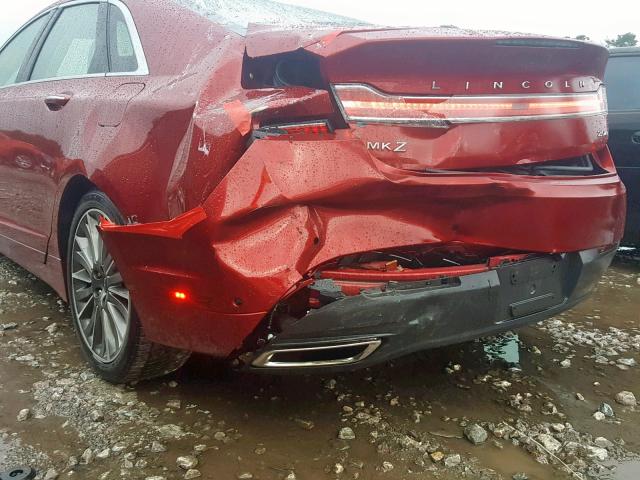 3LN6L2LU2DR806600 - 2013 LINCOLN MKZ HYBRID RED photo 9