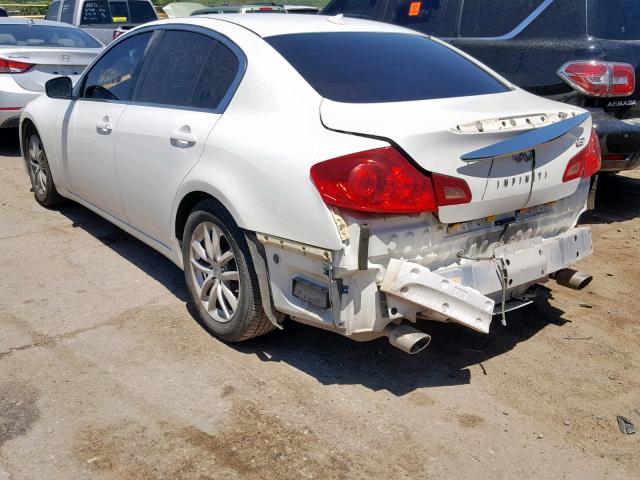 JNKCV61E39M011817 - 2009 INFINITI G37 BASE WHITE photo 3