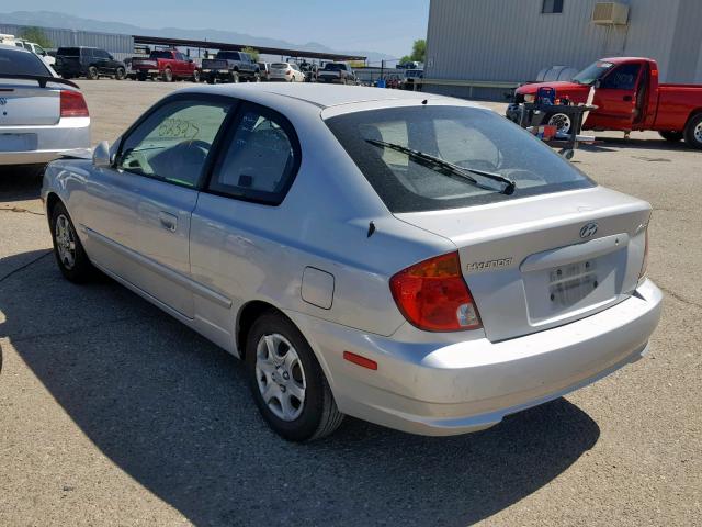 KMHCG35C63U261641 - 2003 HYUNDAI ACCENT GL SILVER photo 3