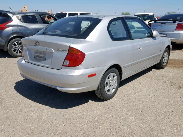 KMHCG35C63U261641 - 2003 HYUNDAI ACCENT GL SILVER photo 4