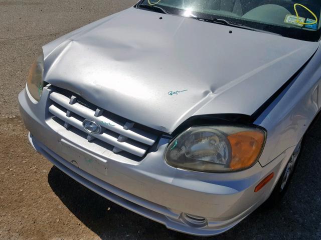 KMHCG35C63U261641 - 2003 HYUNDAI ACCENT GL SILVER photo 9