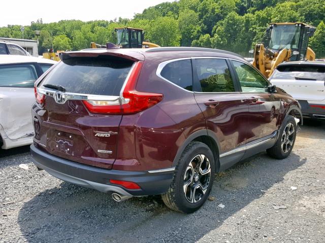 7FARW2H96JE051000 - 2018 HONDA CR-V TOURI BURGUNDY photo 4