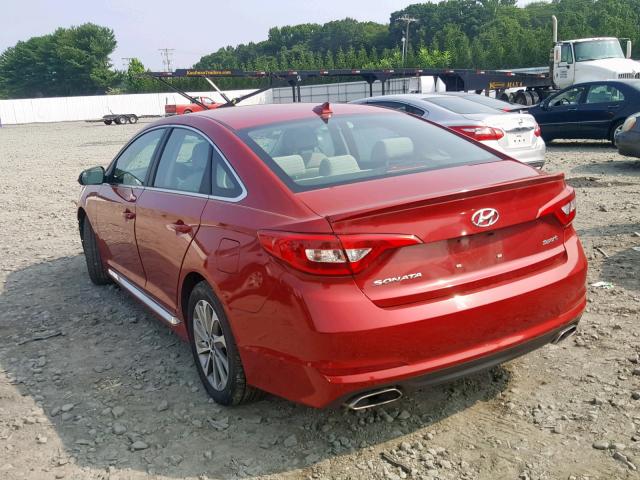 5NPE34AF3HH540111 - 2017 HYUNDAI SONATA SPO RED photo 3