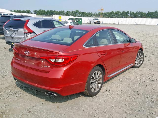 5NPE34AF3HH540111 - 2017 HYUNDAI SONATA SPO RED photo 4