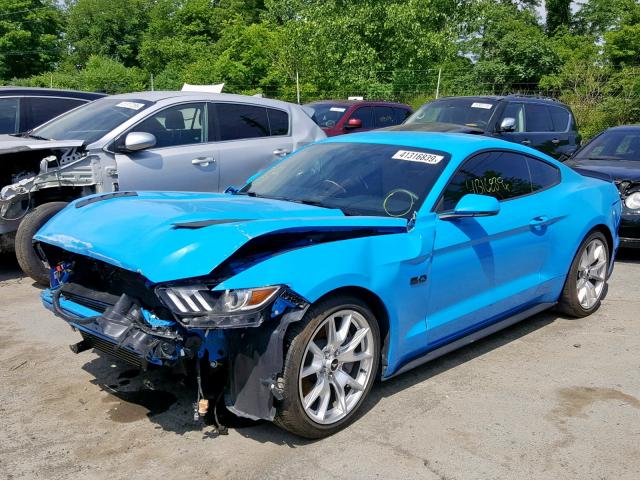 1FA6P8CFXH5202921 - 2017 FORD MUSTANG GT BLUE photo 2