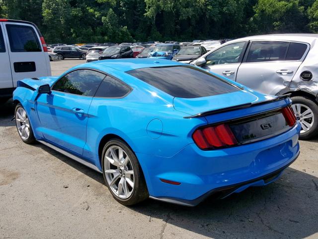 1FA6P8CFXH5202921 - 2017 FORD MUSTANG GT BLUE photo 3