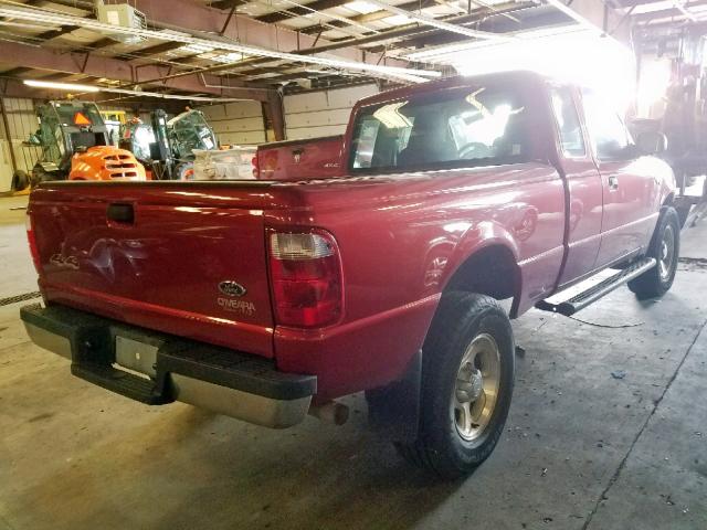 1FTYR15E25PA33714 - 2005 FORD RANGER SUP RED photo 4