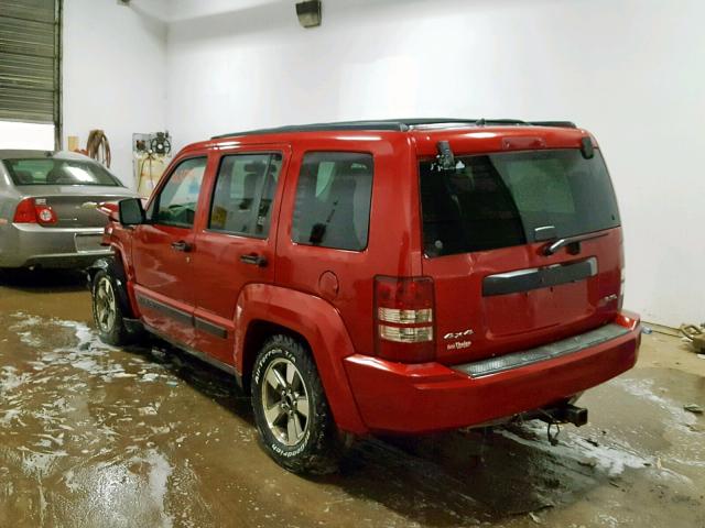 1J8GN28K38W236094 - 2008 JEEP LIBERTY SP RED photo 3