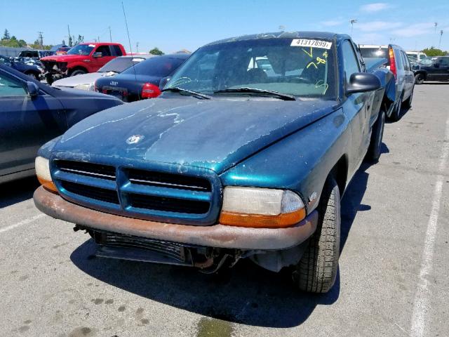 1B7GL23X0VS311479 - 1997 DODGE DAKOTA GREEN photo 2