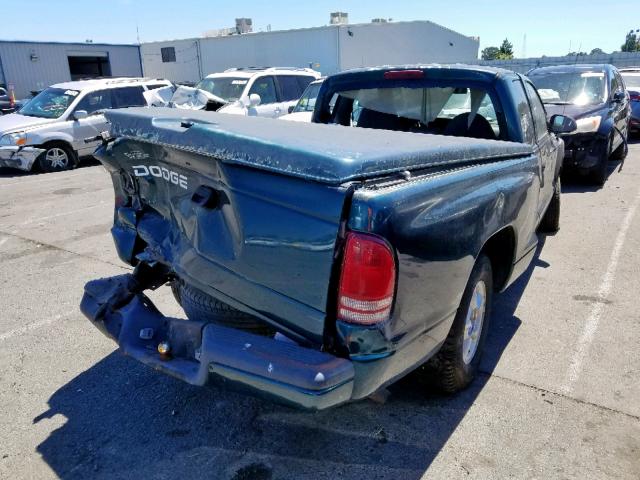 1B7GL23X0VS311479 - 1997 DODGE DAKOTA GREEN photo 4