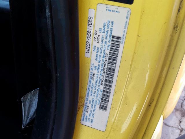 3VWCC21C9YM406552 - 2000 VOLKSWAGEN NEW BEETLE Sarı foto 10