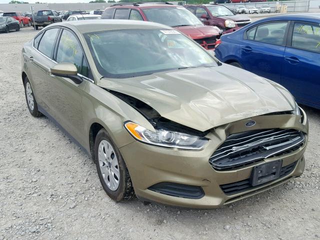 3FA6P0G71DR153765 - 2013 FORD FUSION S GREEN photo 1