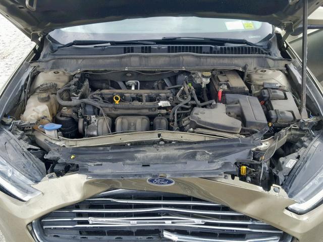 3FA6P0G71DR153765 - 2013 FORD FUSION S GREEN photo 7