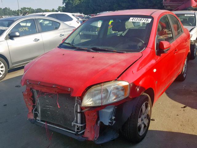 KL1TD56687B175371 - 2007 CHEVROLET AVEO BASE წითელი ფოტო 2