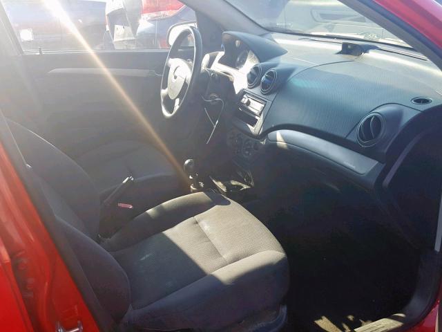 KL1TD56687B175371 - 2007 CHEVROLET AVEO BASE წითელი ფოტო 5