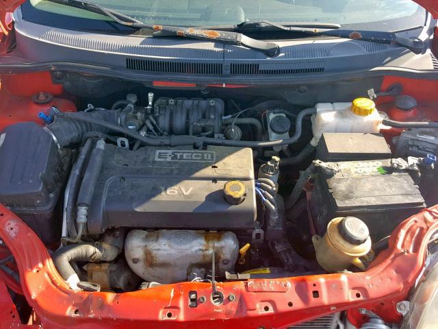 KL1TD56687B175371 - 2007 CHEVROLET AVEO BASE წითელი ფოტო 7