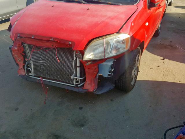 KL1TD56687B175371 - 2007 CHEVROLET AVEO BASE წითელი ფოტო 9