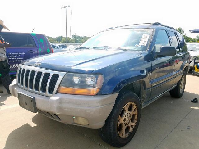 1J4G248S5YC406379 - 2000 JEEP GRAND CHER BLUE photo 2