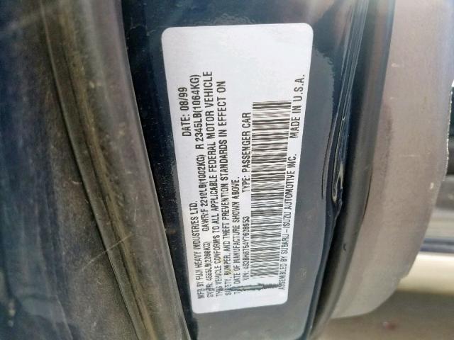 4S3BH6754Y7608953 - 2000 SUBARU LEGACY OUT BLUE photo 10