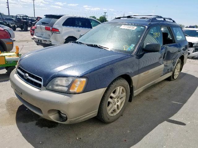 4S3BH6754Y7608953 - 2000 SUBARU LEGACY OUT BLUE photo 2