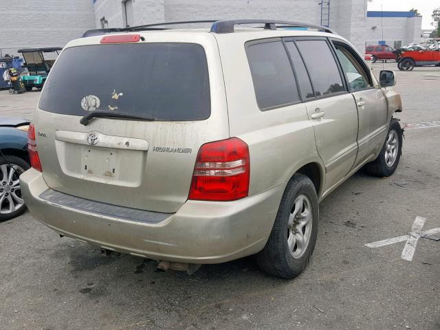 JTEGD21A730066793 - 2003 TOYOTA HIGHLANDER GOLD photo 4