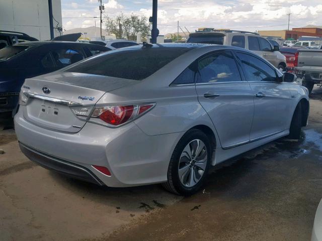 KMHEC4A49FA129648 - 2015 HYUNDAI SONATA HYB SILVER photo 4