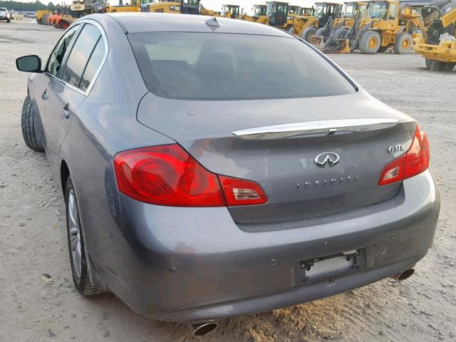 JN1CV6AR9DM355331 - 2013 INFINITI G37 GRAY photo 3