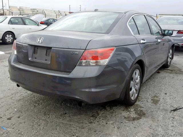 1HGCP36858A070138 - 2008 HONDA ACCORD EXL GRAY photo 4