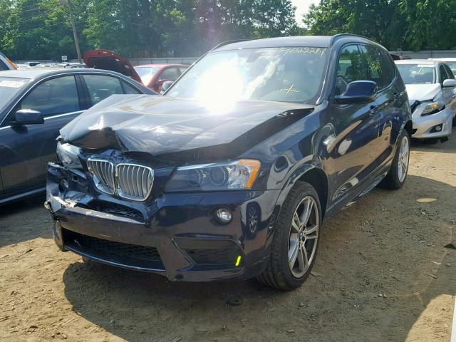 5UXWX7C58EL983536 - 2014 BMW X3 XDRIVE3 BLUE photo 2