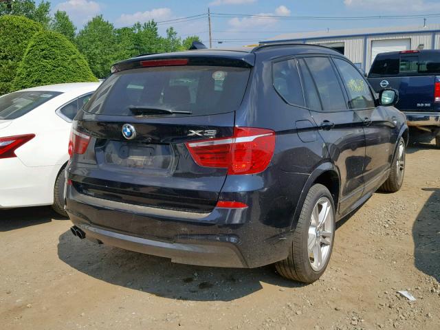 5UXWX7C58EL983536 - 2014 BMW X3 XDRIVE3 BLUE photo 4