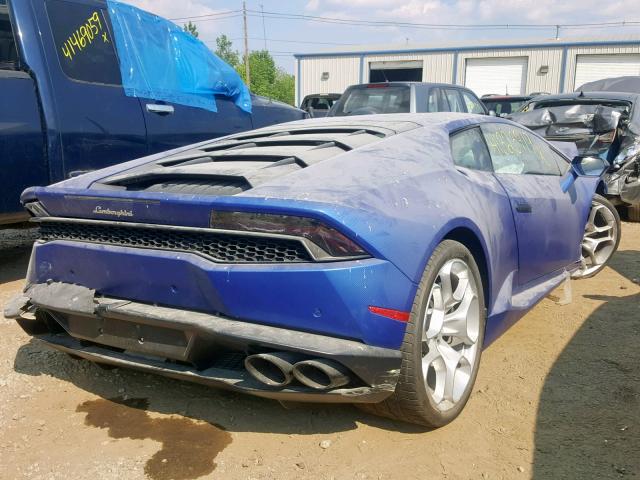 ZHWUC1ZF1GLA03692 - 2016 LAMBORGHINI HURACAN BLUE photo 4